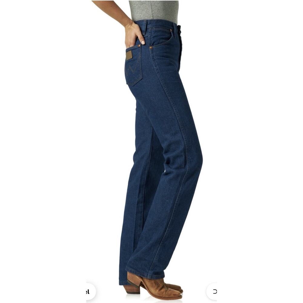 Wrangler A102 3040 womens Cowboy Cut Slim Fit Natural Rise Waist Jeans 7 X 36 - Picture 2 of 14
